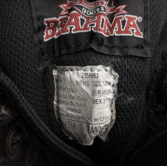 Brahma Steel Toe Work Boots Slip Resistant Black Tall Mens 12.5 - Picture 10 of 11